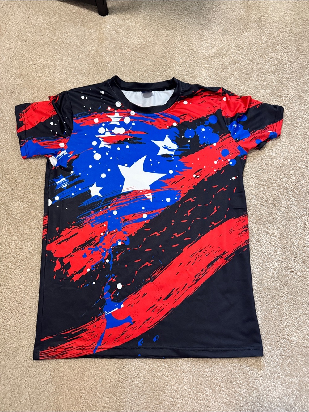 Bold Red, Blue & White Graphic Tee